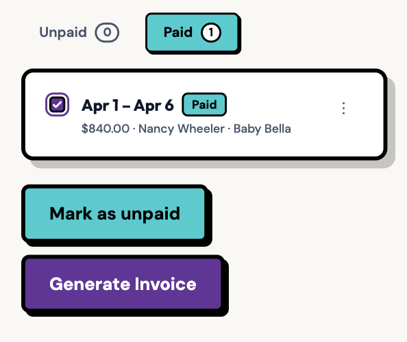 ExpenseFam generate invoice button